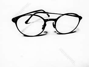 Black and White Monochrome Spectacles on White Background