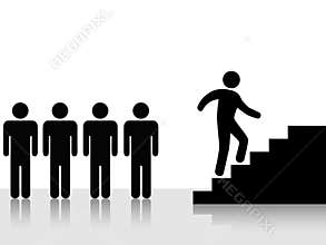 People Achieve Climb Up Stairs