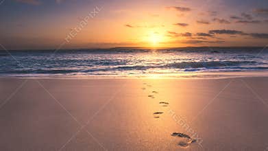 Footprints on the beach