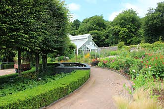Glasshouse And Water Feature at The National Botanic Garden of Wales, Carmarthenshire
