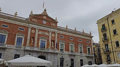 Tarragona, Spain. July 24, 2025, Tourists enjoying Tarragona City Hall in Placa de la Font
