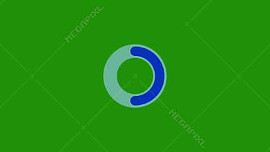 White Rotating Circle Loading Animation on Blue Background Smooth Loop Spinner Video