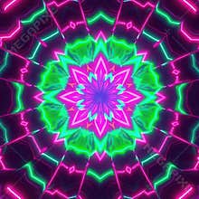 Neon Mandala: Geometric Bloom