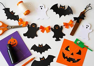 Creative Halloween Craft Supplies: DIY Decorations with Ghosts, Bats, and Pumpkins