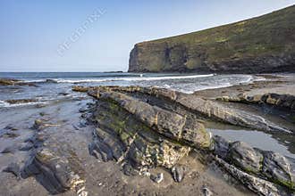 Crackington Haven colorful beach rocks