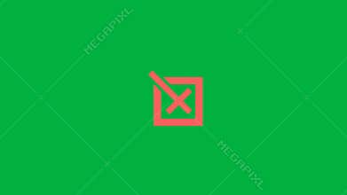 Simple animation motion of a red cross mark in a checkbox