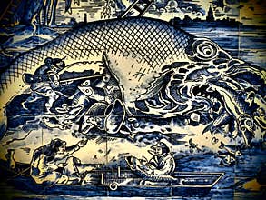 Ceramic Tiles Depicting Maritime Fishing