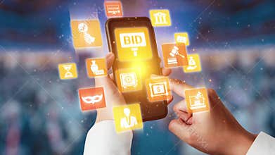 Online auction concept for digital bidding and sales Spire