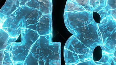 Illuminated Number Forty Eight with Electric Crackle Effect in Dark Setting