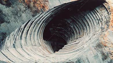 Giant hole excavated showing concentric rings resembling an enormous eye