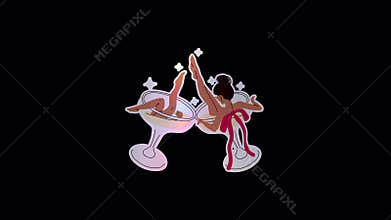 Fun Party Animation – Woman in Martini Glass