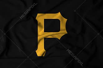 flag with the logo of the MLB Pittsburgh Pirates baseball team, 3d illustration
