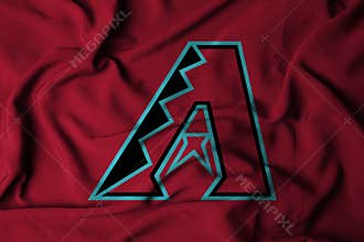 flag with the logo of the MLB Arizona Diamondbacks baseball team, 3d illustration