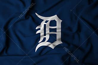 flag with the logo of the MLB Detroit Tigers baseball team
