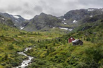 Huts on the Mountains of Norway
