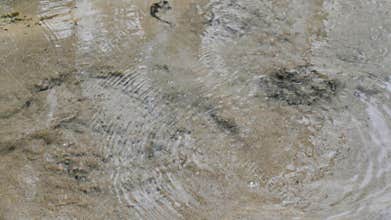 Spring bursts out from underground, rising to the surface as bubbling water containing hydrogen sulfide