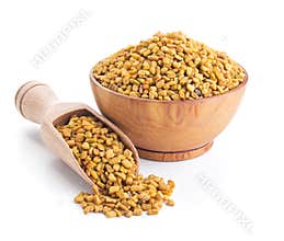 Fenugreek seeds isolated on white