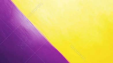 Abstract background featuring purple and yellow paint mixing together forming a diagonal line, ideal for creative