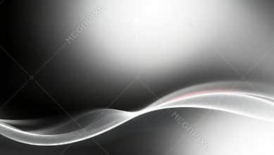 Abstract silver wave flowing on black and white gradient background