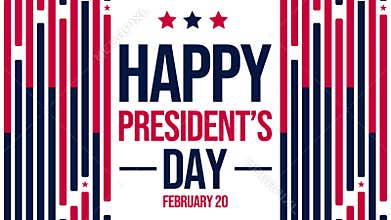 Happy President\'s Day wallpaper with US flag colors and typography in the center