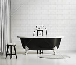 Black and white classic bathtub