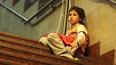 poor child begging