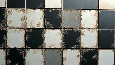 Distressed Checkerboard Tiles