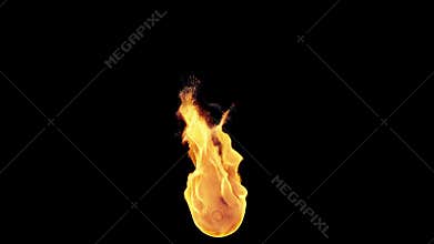 Fireball element burning looped