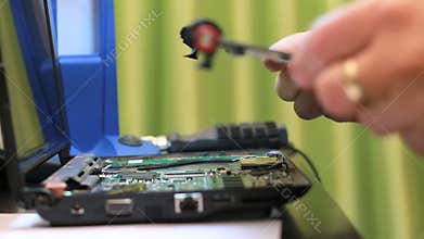 Assembling laptop computer