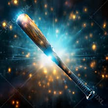 Baseball bat close up. Image for a promotional post on social media about a sporting event, game day, sports betting or