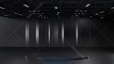 3D Virtual TV Studio News, Backdrop For TV Shows .TV On Wall.3D Virtual News Studio Background