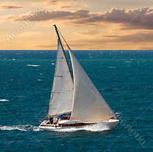 Sea voyage on yacht