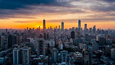 Chicago Sunrise Skyline