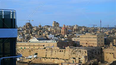 Historic Skyline of Valletta, Malta with Fortifications and Baroque Architecture