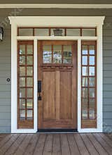 Exterior shot of a Wooden Front Door