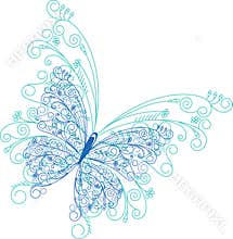 Abstract butterfly floral background