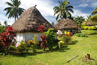 Traditional houses of Navala village, Viti Levu, Fiji