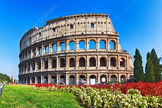 Ancient Colosseum in Rome, Italy