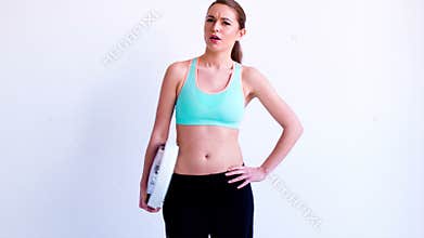 Fitness Lady Walks in