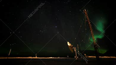 Northern Lights over the Arctic Polar Station