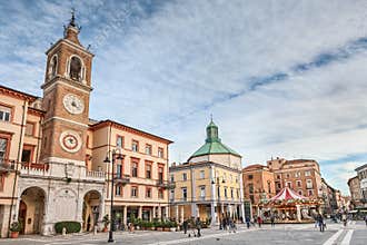Piazza Tre Martiri in Rimini, Italy