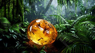 Prehistoric insects in amber