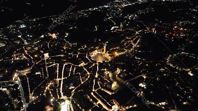 Aerial view of Siena cityscape in Siena, Tuscany, Italy.
