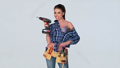 Attractive Female Worker Posing