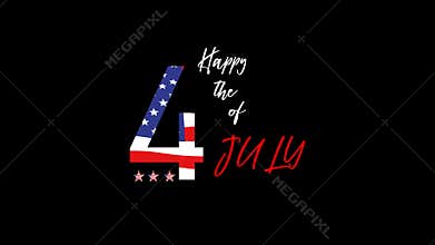 Happy 4th of July Animated Greeting on Black Background USA Independence Day Animation
