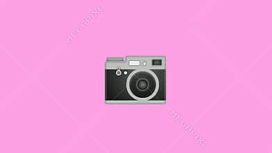 Camera with Flash Shooting Animation of Camera Going Up