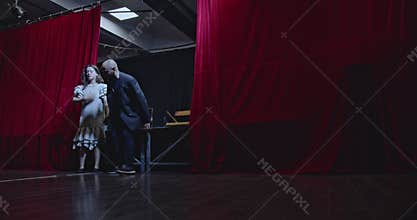 Young Actors Rehearse a Play on Stage: A Glimpse into the World of Aspiring Performers