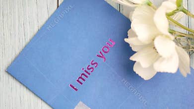Thoughtful card with flowers expressing deep emotions
