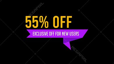 55% Off Winter Sale Christmas Offer Animation Video on Black Background