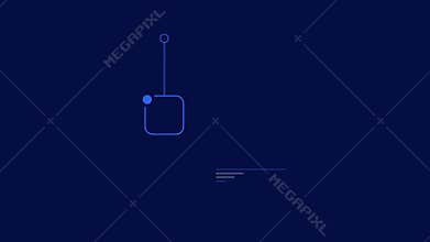Infographic element - animated callout with rounded square and vertical line